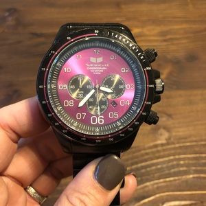 Vestal pink and black oversized watch
